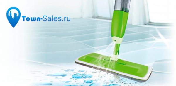 Товары для уборки в ассортименте от интернет-магазина Town-Sales: швабра с распылителем Rovus Spray Mop, щётка Sweep drag со скидкой до 56%